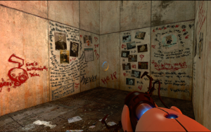 An example of a Rat Man room containing cryptic messages and warnings