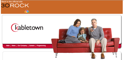 A large orange banner branding Kabletown.com as an extension of 30 Rock.